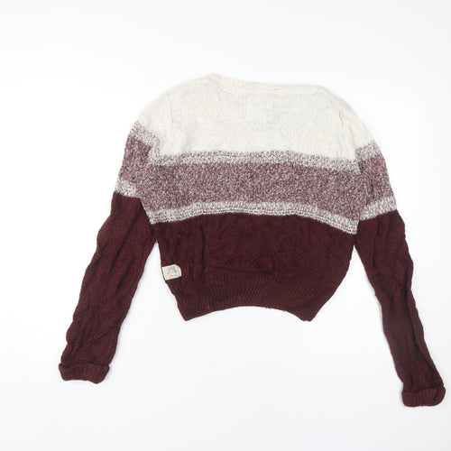 SC&CO Women's Multicoloured Cable-Knit Jumper Size 12