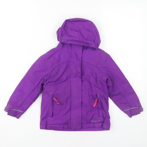 Gelert Girls Purple Hooded Waterproof Jacket 3-4 Years