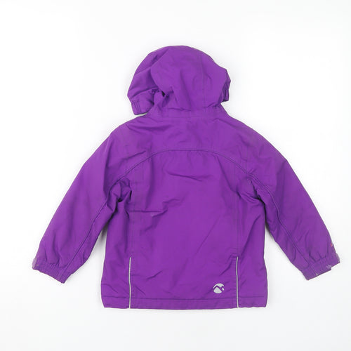 Gelert Girls Purple Hooded Waterproof Jacket 3-4 Years