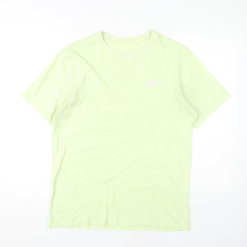 Nike Men's Green Crew Neck T-Shirt, Size M, Solid Style
