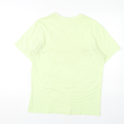 Nike Men's Green Crew Neck T-Shirt, Size M, Solid Style