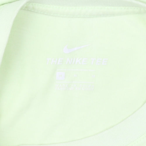 Nike Men's Green Crew Neck T-Shirt, Size M, Solid Style