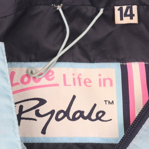 Rydale Women's Blue Hooded Windbreaker Jacket Size 14
