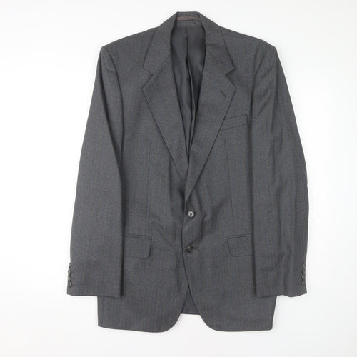 Centaur Men Grey Wool Blazer - Size 40R