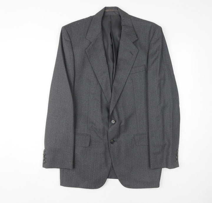 Centaur Men Grey Wool Blazer - Size 40R