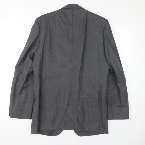 Centaur Men Grey Wool Blazer - Size 40R