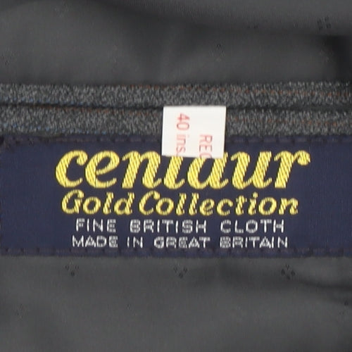 Centaur Men Grey Wool Blazer - Size 40R