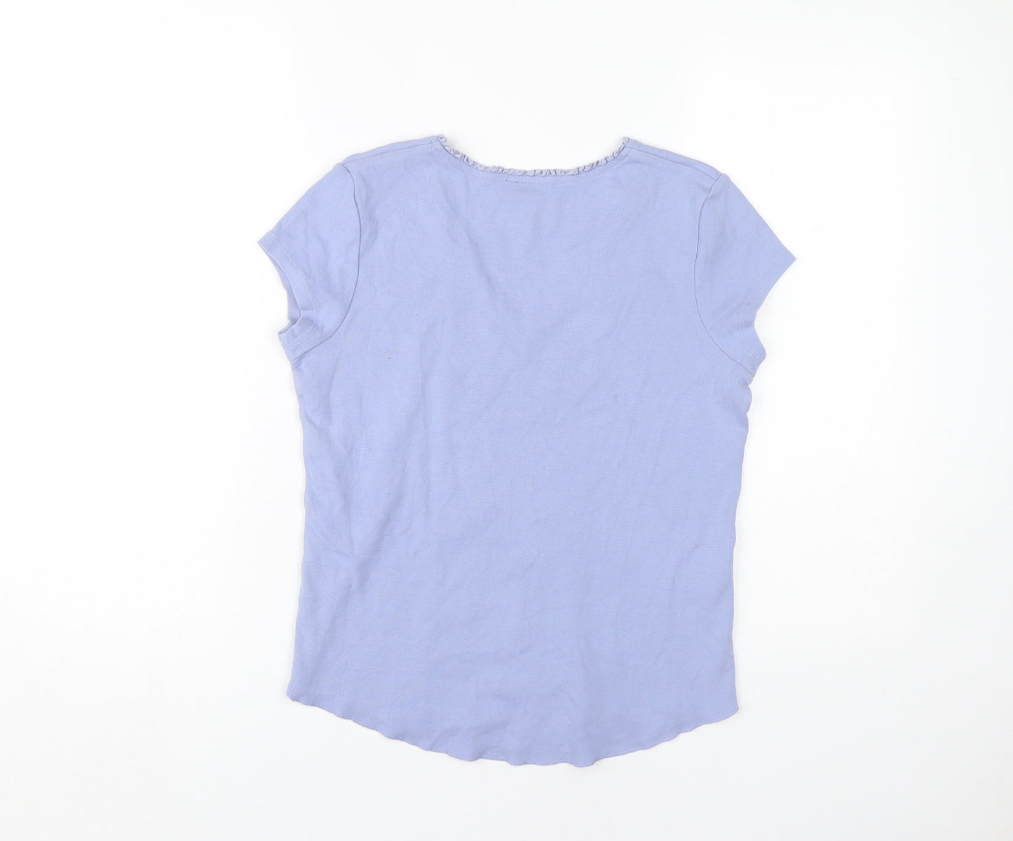 Laura Ashley Women's Purple Cotton V-Neck T-Shirt