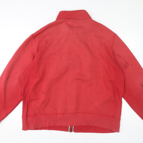 Nike Men's XL Red Full Zip Sweatshirt - High Neck Comfort