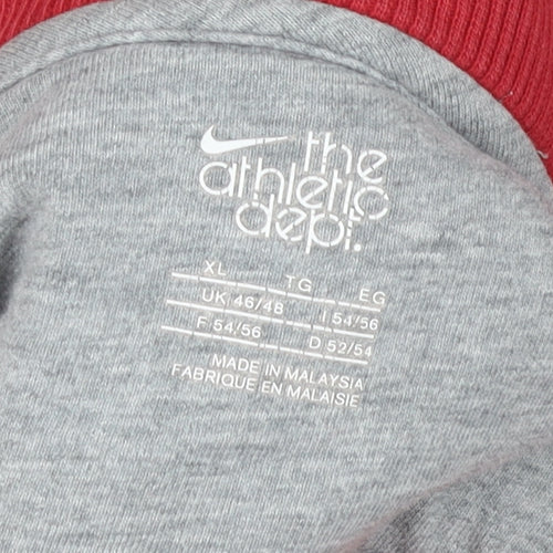 Nike Men's XL Red Full Zip Sweatshirt - High Neck Comfort