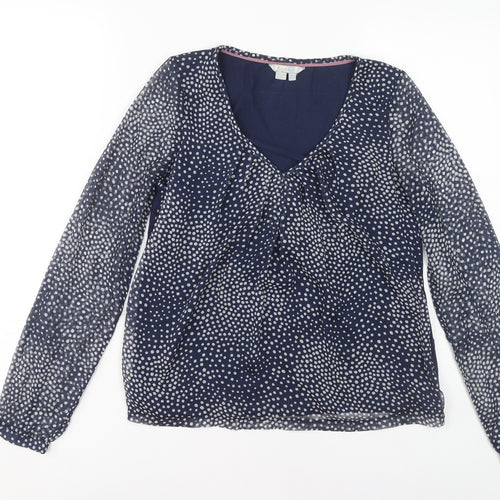Boden Women's Blue Polka Dot Blouse, UK 6, Tunic Style