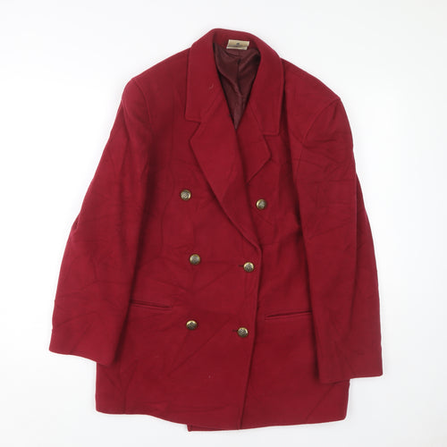 Eastex Women's Red Wool Double-Breasted Coat, Size 10