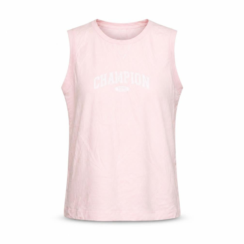 Front view of Champion Women's Pink XL Sleeveless Tank Top