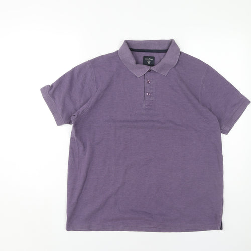 James Pringle Men's Purple Polo M Short Sleeve Casual