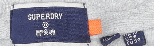 Superdry Women's Grey Cotton Long Sleeve T-Shirt UK 10