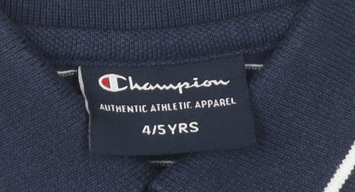 Champion Boys Blue Striped Polo Shirt 4-5 Years