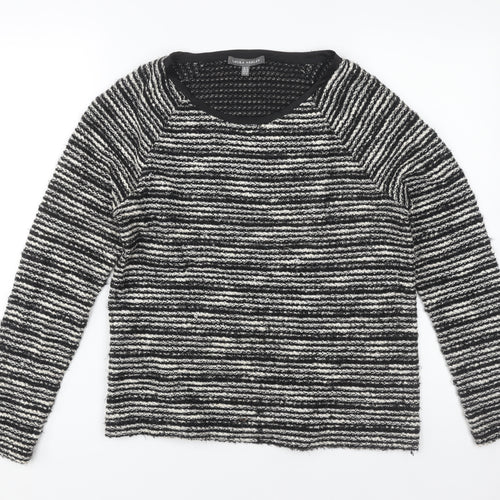 Laura Ashley Women's Black Striped Jumper UK 14