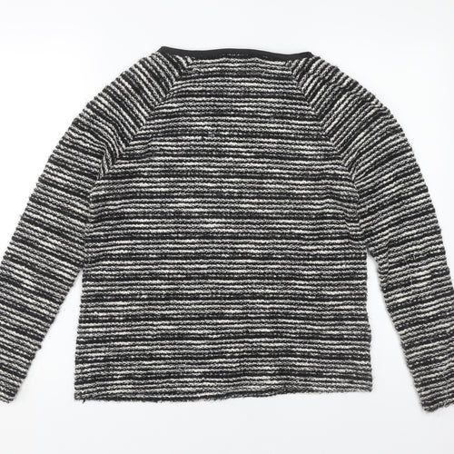 Laura Ashley Women's Black Striped Jumper UK 14