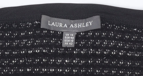 Laura Ashley Women's Black Striped Jumper UK 14