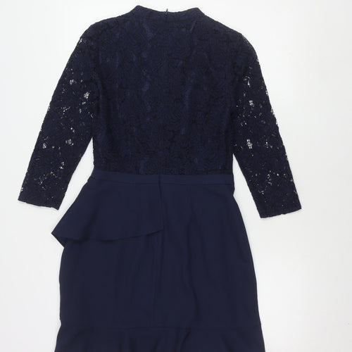 Oasis Women's Blue Short Lace Dress Size 8