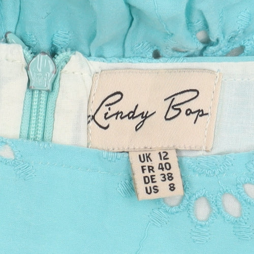 Lindy Bop Women's Blue Cotton Dress, Size 12