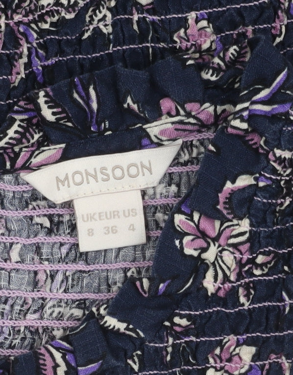 Monsoon Women's Multicoloured Floral Blouse Size 8