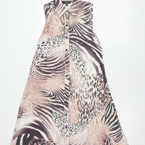 Lipsy Women's Multicoloured Animal Print Shirt Dress