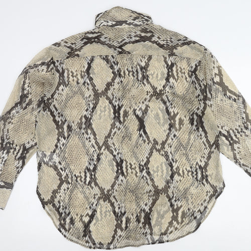 H&M Women’s Multicoloured Size 12 Animal Print Button-Up Shirt