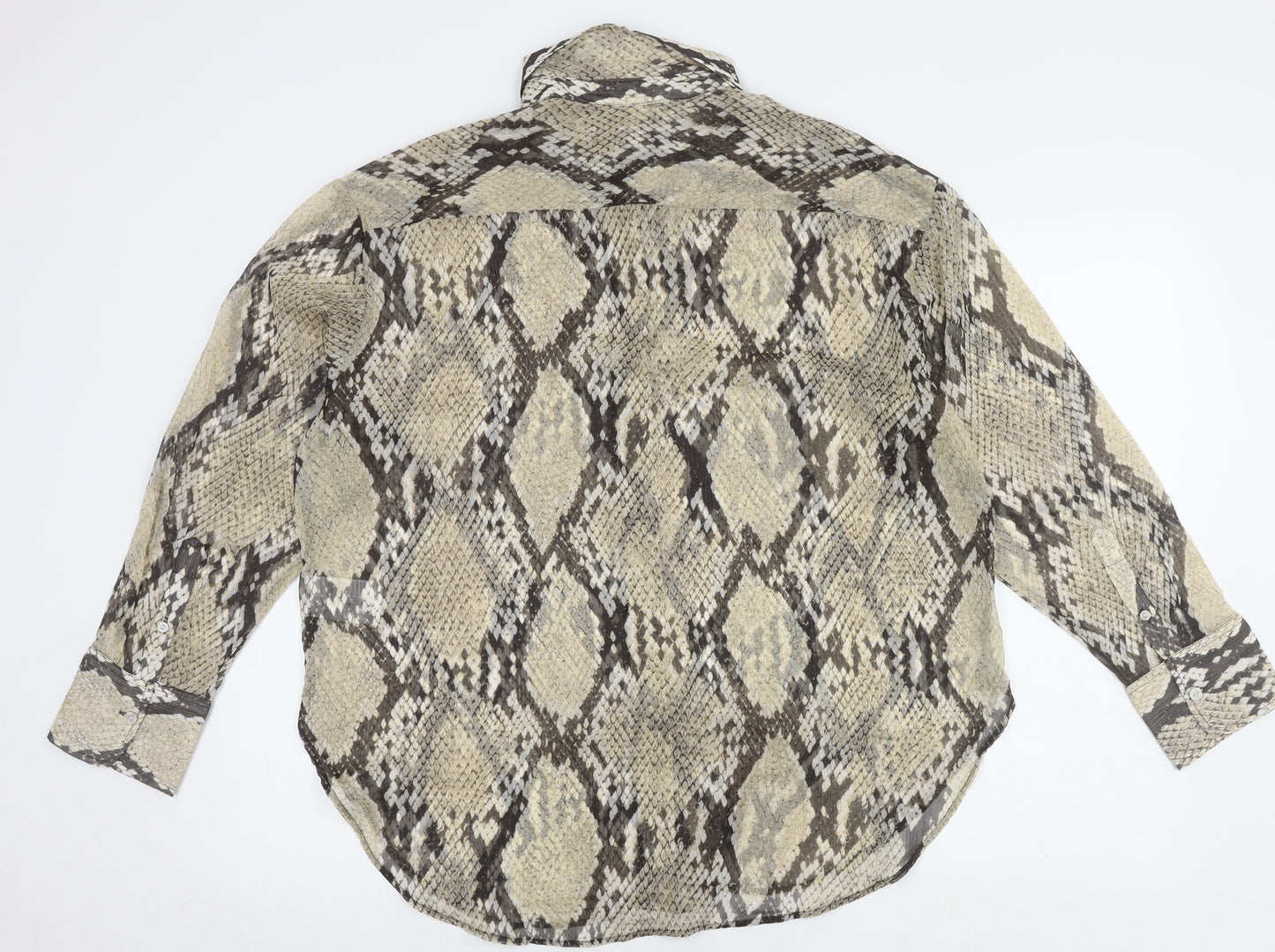 H&M Women’s Multicoloured Size 12 Animal Print Button-Up Shirt