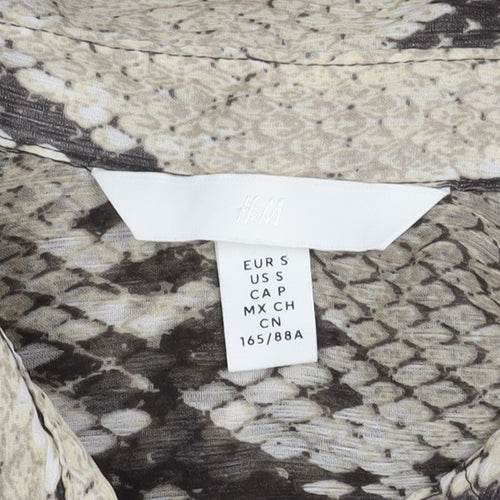 H&M Women’s Multicoloured Size 12 Animal Print Button-Up Shirt