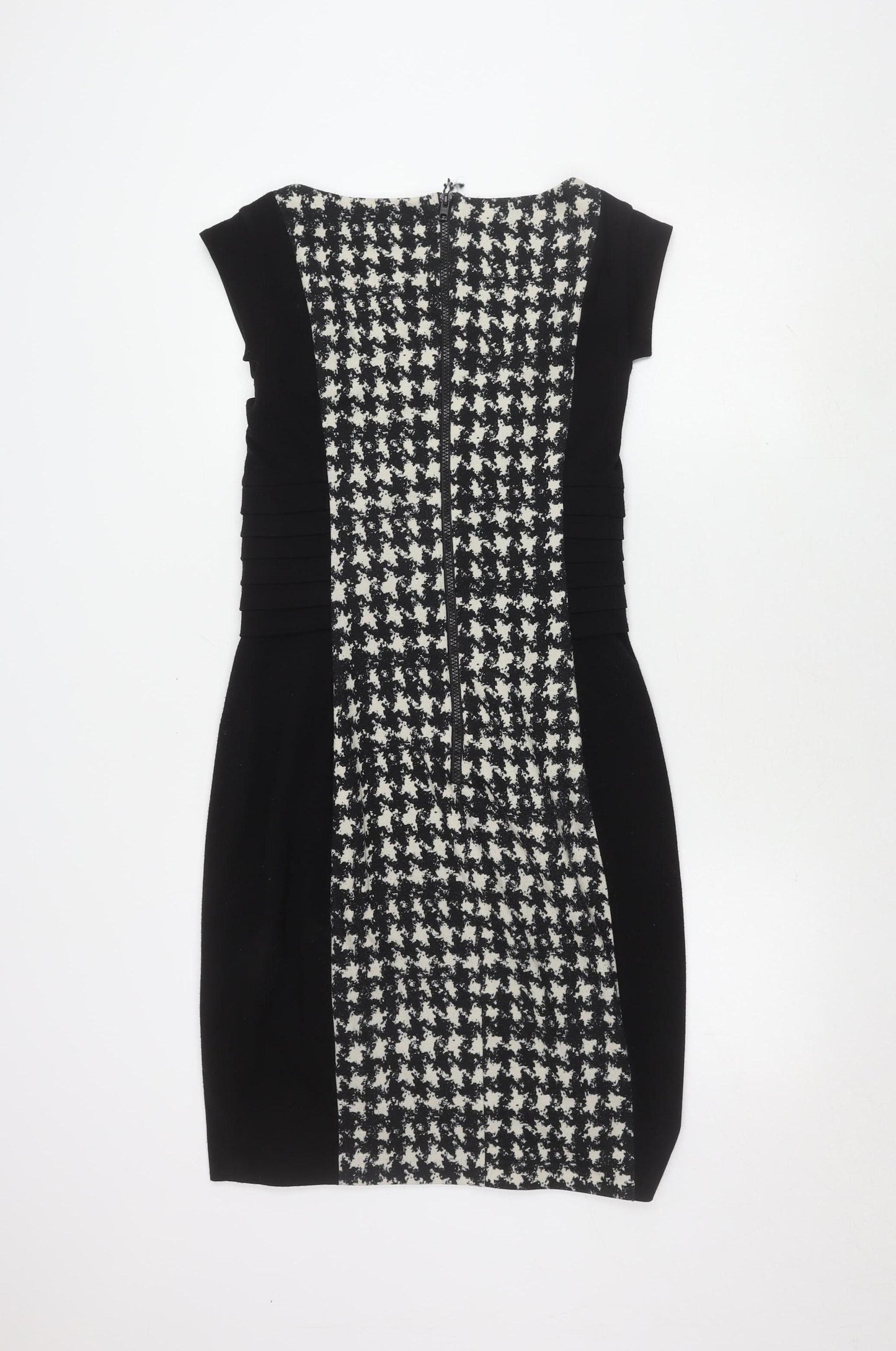 Jax Women's Black Sheath Dress, Size 10, Houndstooth