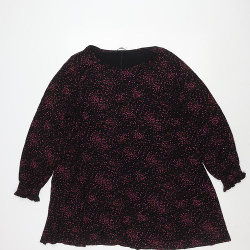 Evans Black Floral Long Sleeve Plus Dress Women