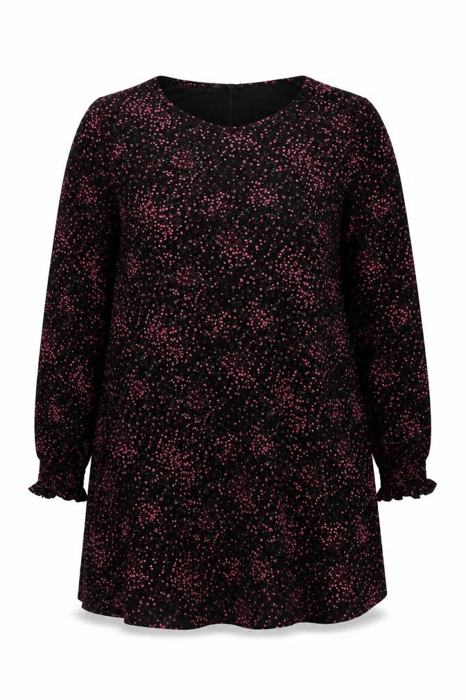 Evans Black Floral Long Sleeve Plus Dress Women