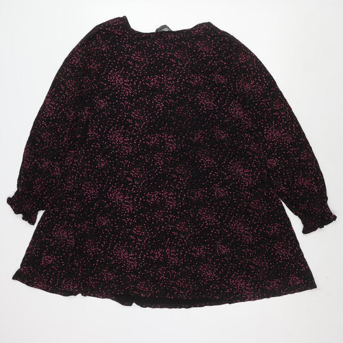 Evans Black Floral Long Sleeve Plus Dress Women