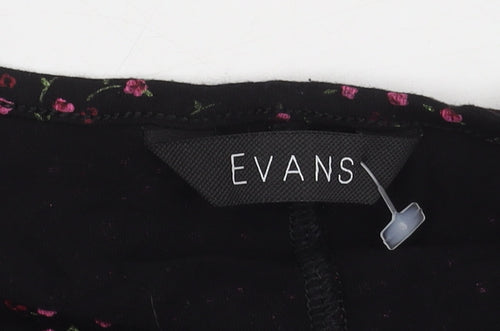 Evans Black Floral Long Sleeve Plus Dress Women