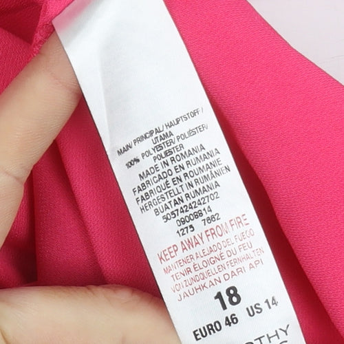 Dorothy Perkins Women's Pink Flutter Sleeve Dress