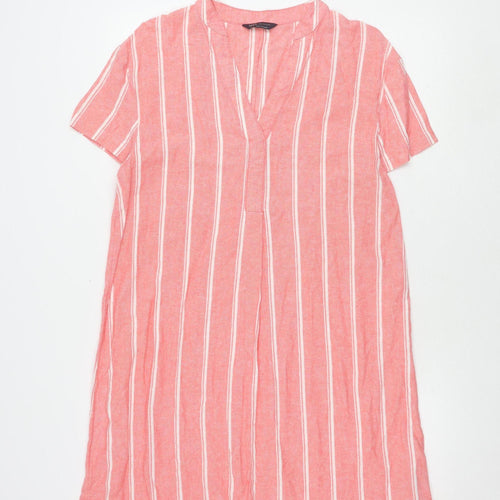 Marks and Spencer Women’s Pink Striped Dress Size 12