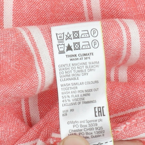 Marks and Spencer Women’s Pink Striped Dress Size 12