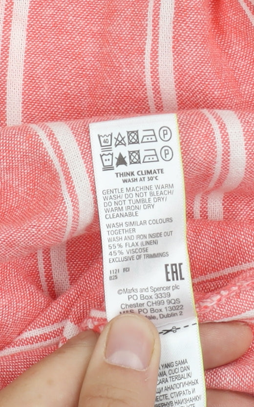 Marks and Spencer Women’s Pink Striped Dress Size 12