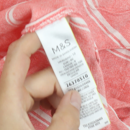 Marks and Spencer Women’s Pink Striped Dress Size 12
