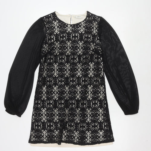 Miss Selfridge Women’s Black Ivory Long Sleeve Dress