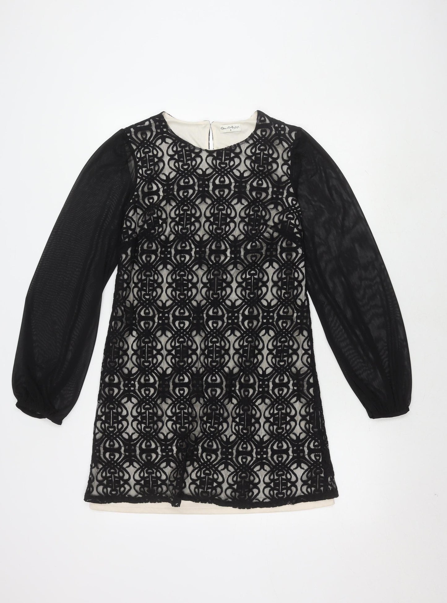 Miss Selfridge Women’s Black Ivory Long Sleeve Dress