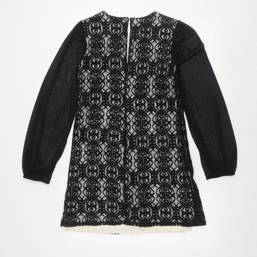 Miss Selfridge Women’s Black Ivory Long Sleeve Dress