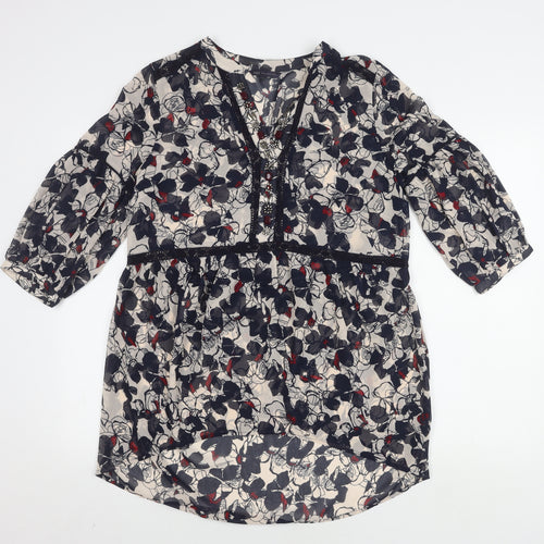 Marks and Spencer Women's Floral Dress, Size 14, Beaded