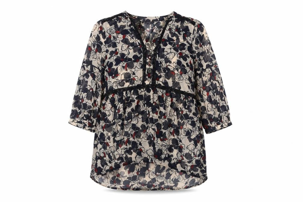 Front view of Marks & Spencer Women's Floral Dress, size 14, Beaded