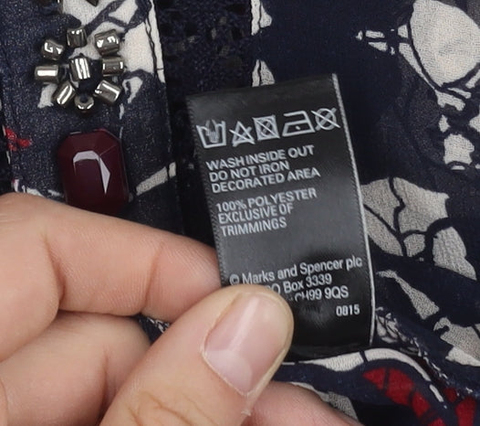 Marks and Spencer Women's Floral Dress, Size 14, Beaded