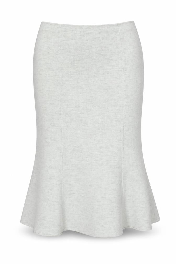 Front view of BHS Women's Grey Zip Skirt, No Pattern