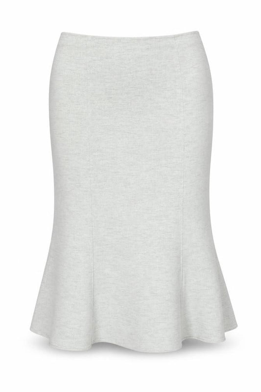 Front view of BHS Women's Grey Zip Skirt, No Pattern