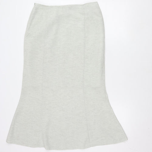 BHS Women's Grey Zip Skirt, No Pattern