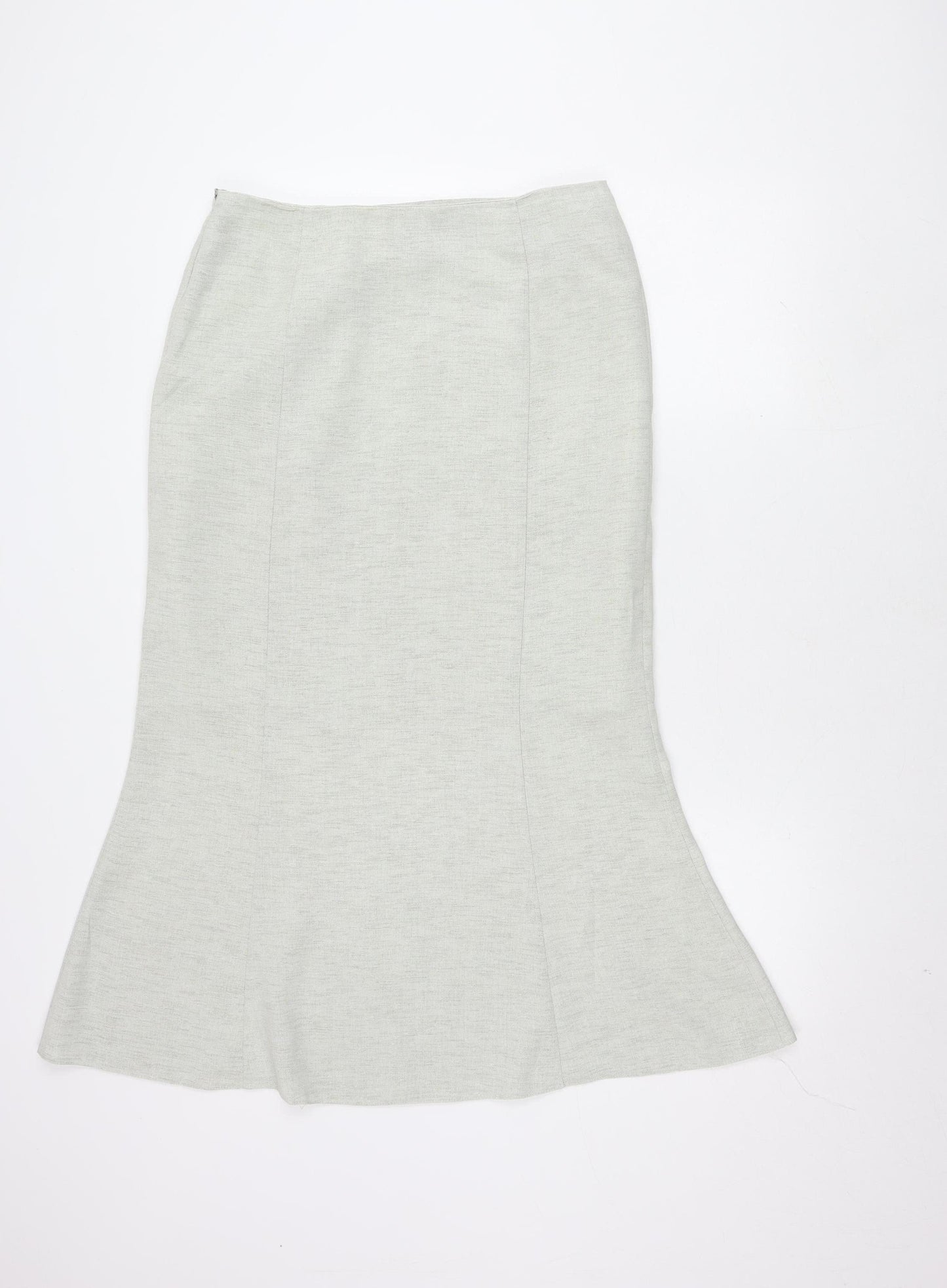 BHS Women's Grey Zip Skirt, No Pattern